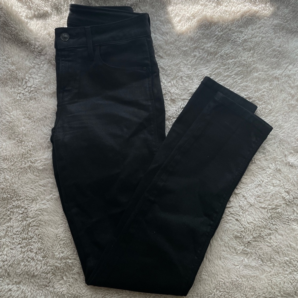 Guess black shiny/sheer high waisted jeggings